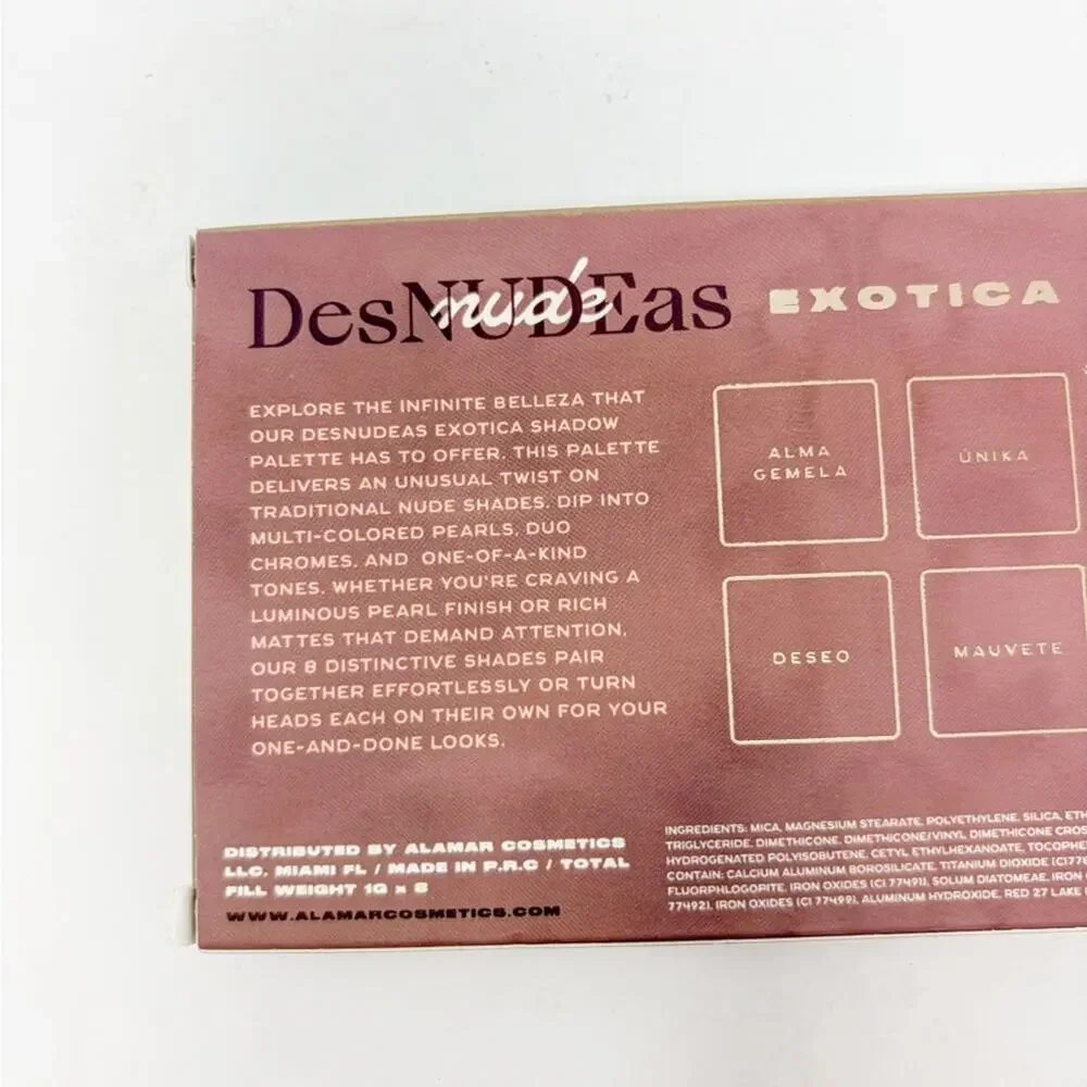 NEW Alamar Cosmetics DesNUDEas Exotica Eyeshadow Palette, 8 shades